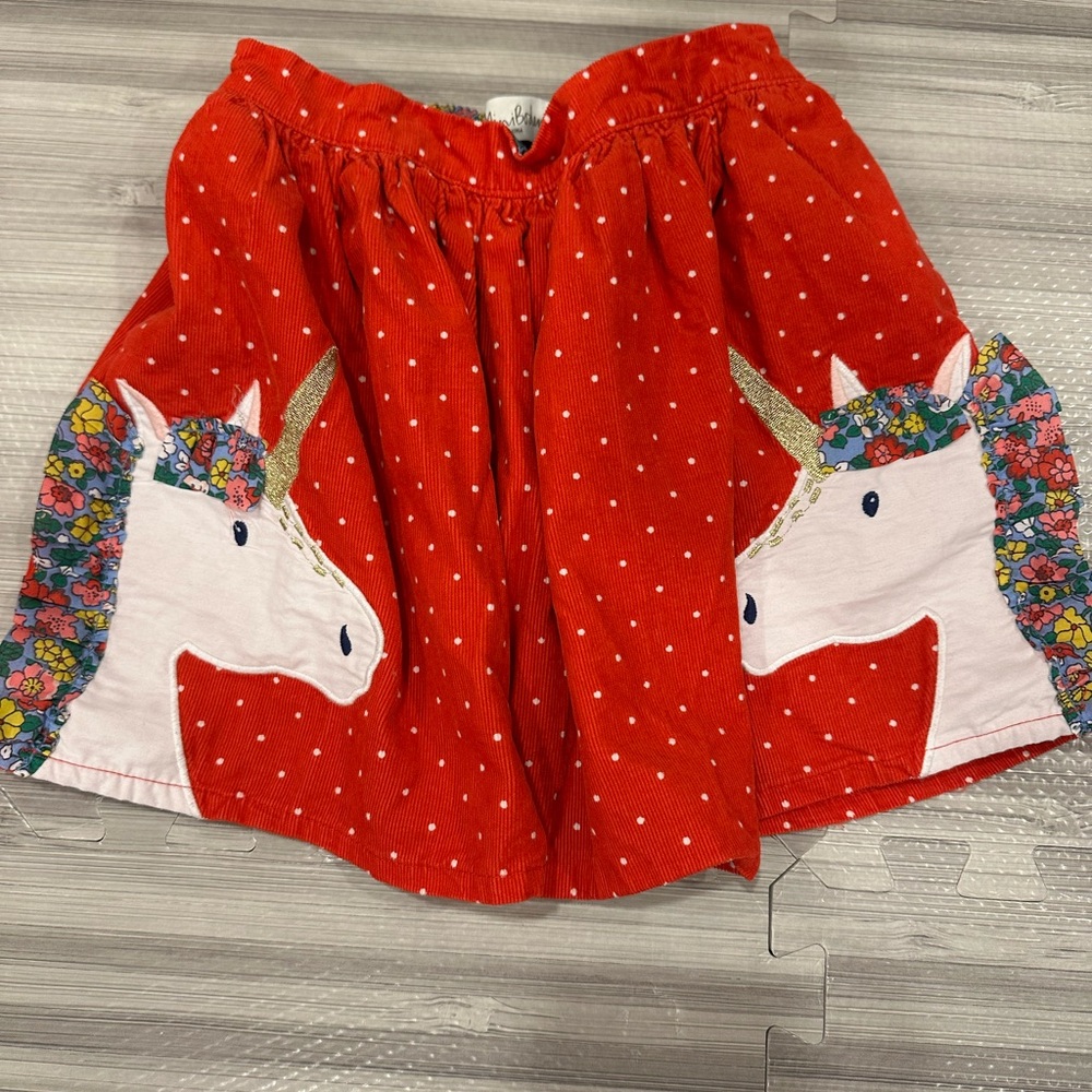 Mini Boden Red and Blue Floral Print skirt